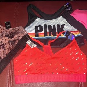 Victoria's Secret PINK Red and Black Sports Bra Set